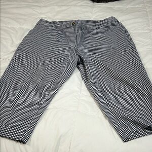 Talbots Navy and White Gingham Capris